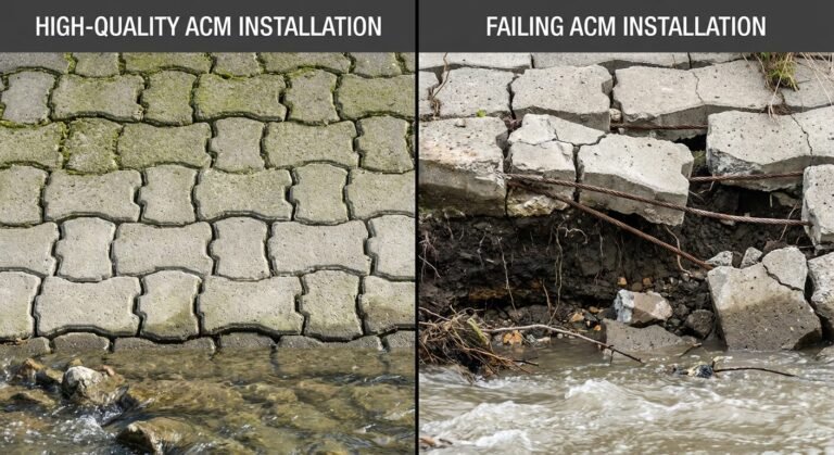 HydroBase preventing scour failure - the real cost of specifying low quality articulated concrete mattresses