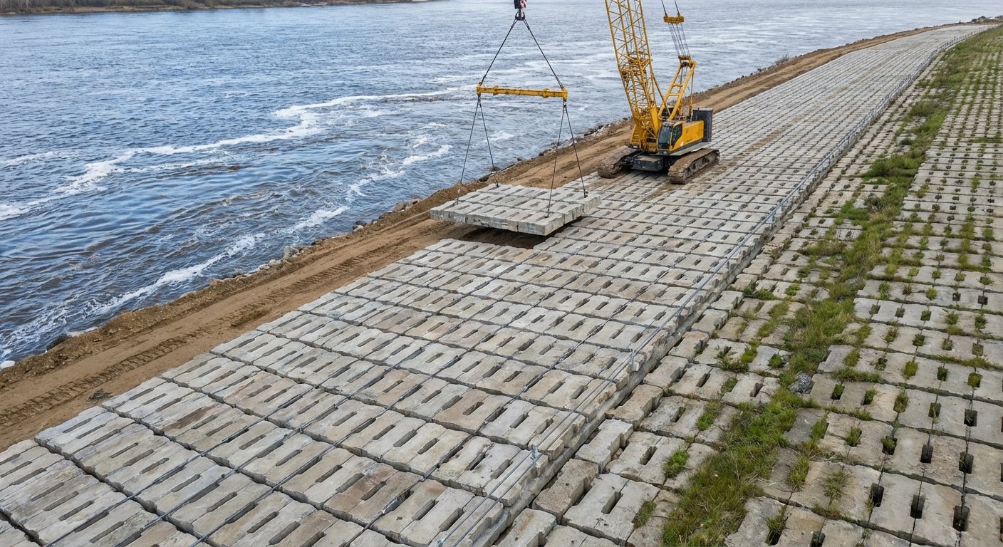 articulated concrete block mattress testing standards certification