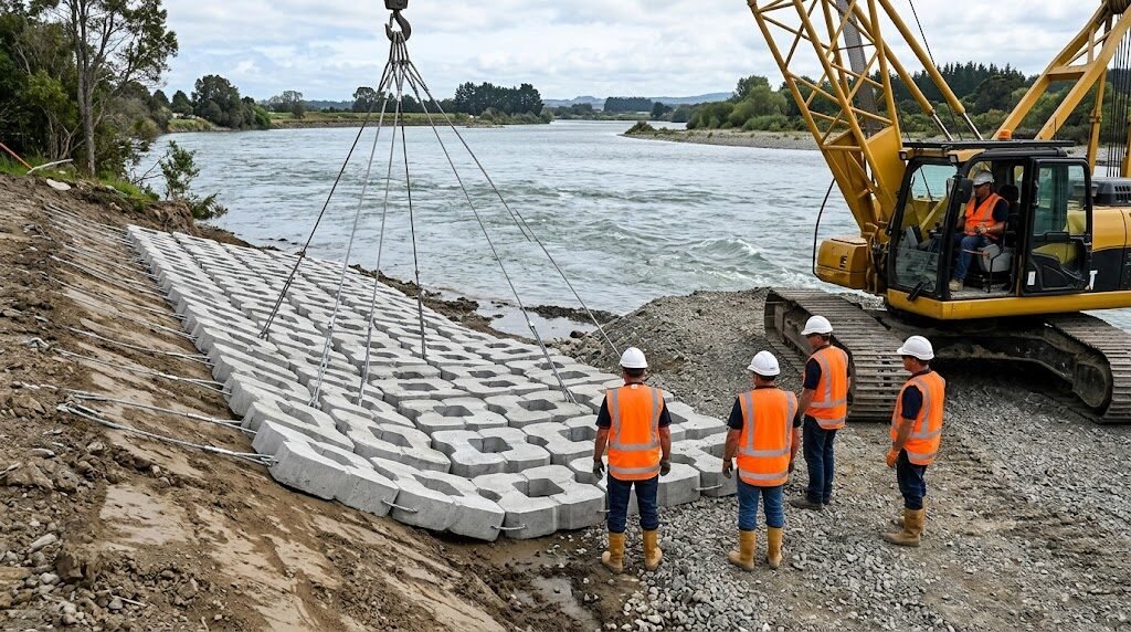 articulated concrete mattress - design velocity specifications block thickness