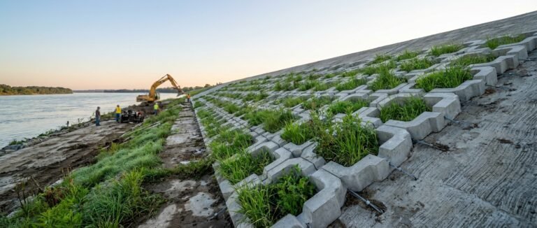 levee overtopping protection vegetated concrete mattress | HydroBase