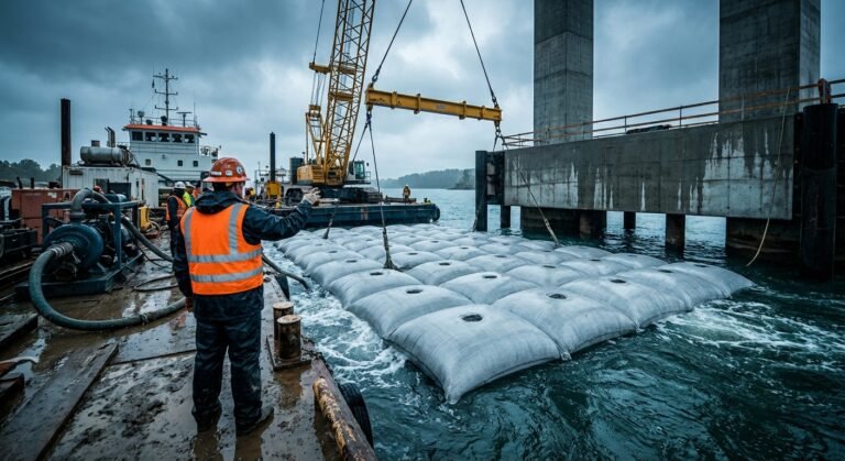 propeller wash scour protection uniform section concrete mattress | HydroBase