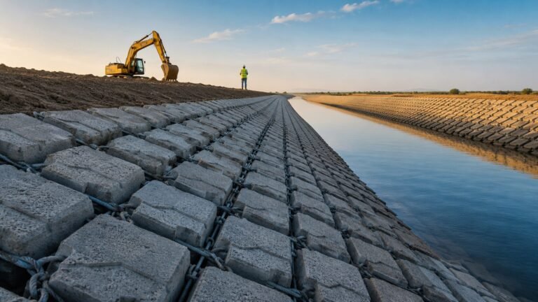 canal lining concrete mattress | HydroBase
